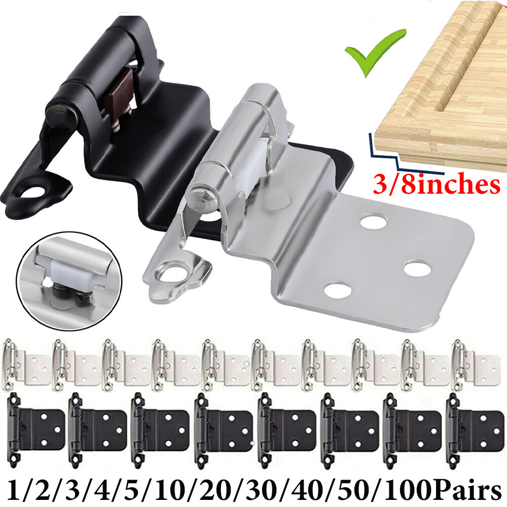 3/8″ Inset Offset Kitchen Cabinet Doors Hinges Self Closing Face Mount Lot