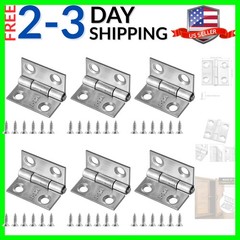 1 Inch 304 Stainless Steel Mini Hinges – 6 Pcs Small Flat Metal Hinges with M…
