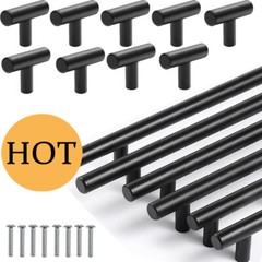 2″-16″ Black Kitchen Cabinet Pulls Stainless Steel Drawer T Bar Knob Handles