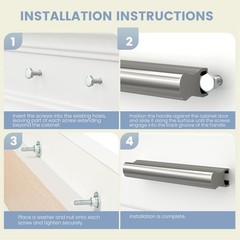 5 Pack Adjustable Cabinet Drawer Pulls Overall Length 224mm(8-13/16inch) Silv…