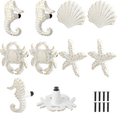Coastal Nautical Cabinet Knobs – Beach Themed Drawer Pulls (Set of 8)