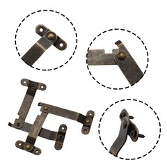 4 Pcs Small Antique Brass Lid Folding Support Hinges – Functional and Stylish