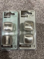 New Set Of 4 Satin Nickel Finish Knobs for Cupboards & Drawers by Chapter
