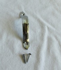 Vtg Amerock cabinet door pull bright chrome plated MC Deco light door cupboard