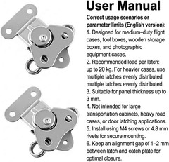 Compact Stainless Steel Catch Latch 2″X1.5″ – 4 Pack Secure Closure