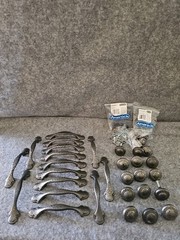 Amerock Aged Pewter Drawer Cabinet 15 Pulls & 16 Knobs Screws Rustic Finish.