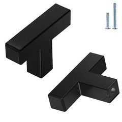 10-Pack Black T-Bar Cabinet Pulls 2″ Overall Length Kitchen Drawer Door Knobs