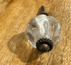 Scalloped Glass Metal Knob Cabinet Handles Furniture Hardware Cupboard Drawer