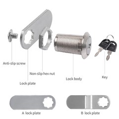 2Pcs 5/8″ Cabinet Cam Lock Cylinder Tool Box Lock Zinc Alloy for Drawer Dresser
