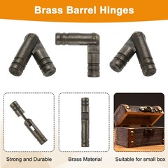 20Pcs Invisible Barrel Hinges, 5x30mm Brass Concealed Hinge, Black