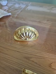 Pair Belwith Keeler Polished Brass 3″ Center to C Solid Cup Cabinet Pull