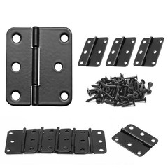 Auvotuis 1.5×1.3 Inch Black Metal Butt Hinges, 24Pcs