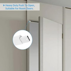 Heavy Duty Push to Open Door Latch, 2 Pack White Magnetic Push Latches, Hidde…