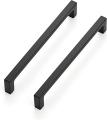 50 Pack 6-1/4 Inch Hole Centers Matte Black Cabinet Pulls Handles – Solid Drawer