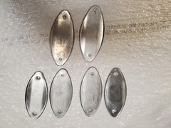 6 VTG Oval Chrome Weslock Brass 4″ Back Plates USA (661)