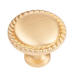 Brushed Gold Kitchen Cabinet Knobs – Brass Round Braided Drawer Handles 10 Pack