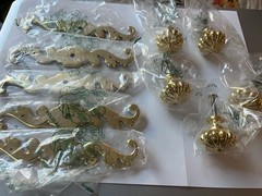 Cifial Portugal Solid BrassDrawer Pull Cabinet Knobs W/Backplates Melon