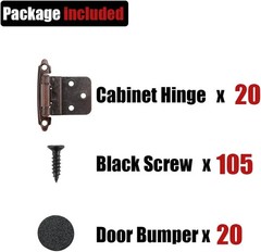 3/8 Inch Inset Cabinet Door Hinges Oil Rubbed Bronze, 20 Pack 10 Pairs Flush …