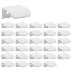 30 PCS Curved Edge Pull Handles 1.38 Inch Tab 0.63 Inch Hole White Drawer
