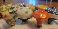 Lot of 12 Ceramic Bright Colorful Varied/unique Drawer Knobs
