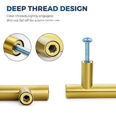 JOY DECOR 3 Pack Cabinet Handles, Gold 2-1/2 In Hole Center,