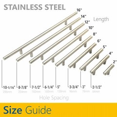 2″ to 16″ Brushed Nickel Cabinet Pulls Stainless Steel Drawer T Bar Handles
