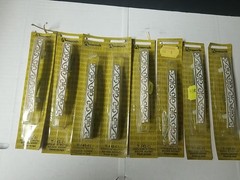 Lot Of 8 NOS Amerock T-142-CI Drawer Pulls Ceramoid White Golden Accent