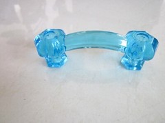 LIGHT BLUE GLASS CABINET PULLS DRAWER HANDLES VINTAGE STYLE