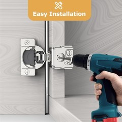 50 Pieces 1-3/8 inch Overlay Soft Close Hinges for Kitchen Cabinet Hinges Sat…