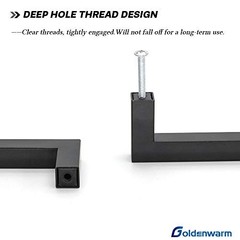 Pack Square T Bar Knobs Cabinet Pull Drawer Handles Single Hole 5 Black