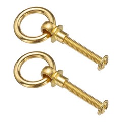 2Pcs 0.79 Inch Brass Drawer Pulls and Knobs Cupboard with Screws , Gold Tone