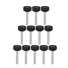 12pcs Knurled Clamping Knobs M4 x 30mm Zinc Plated Carbon Steel Thread 16mm Head