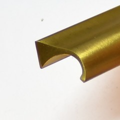 2pc Window or Drawer Handles Brushed Brass 3.5in W 1in D 2.5in Center No Screws