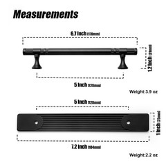 6 PCS 5.04 Inch c-c Matte Black Drawer Pulls Zinc Alloy Kitchen Hardware