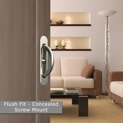 Pocket Door Pull Swivel Handle With Concealed Hardware No Kit Nickel
