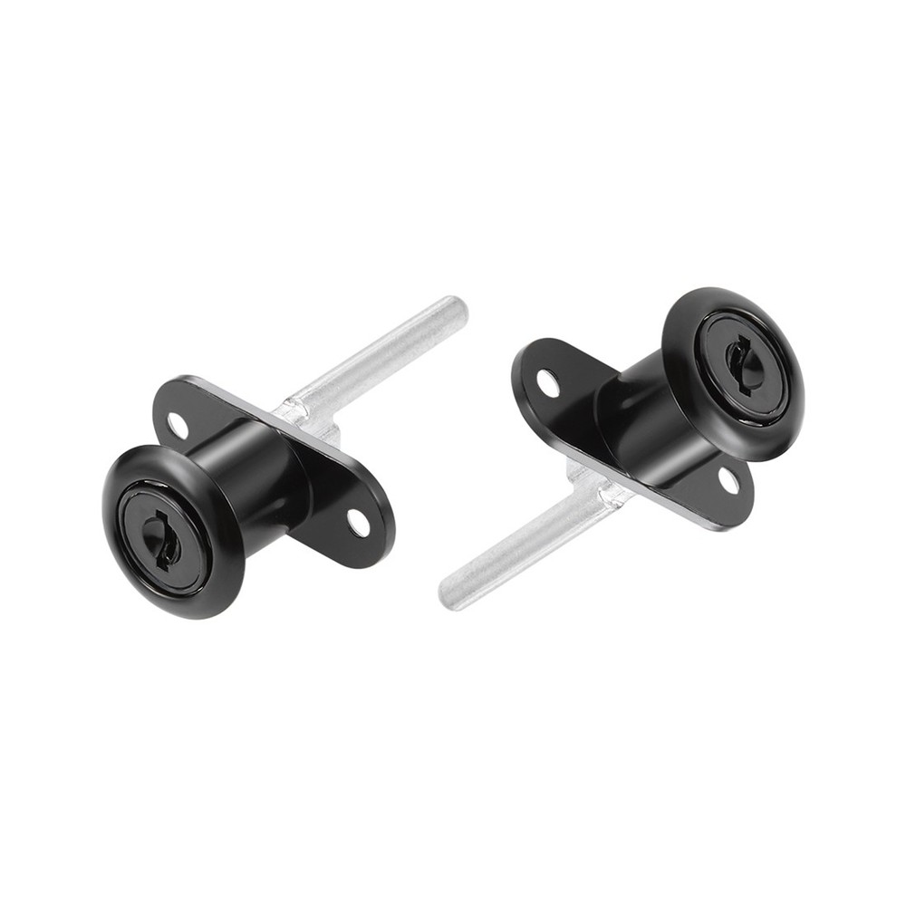 2PCS 16mm Cylinder Diameter Drawer Lock Black