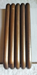 Set of 5 Antiqued Brass/Bronze Wire Pulls 4″ center to center open box