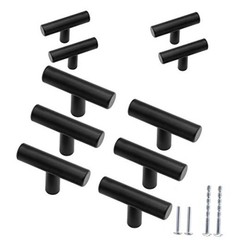 10 Pack 2″ Round Bar Knobs, Stainless Cabinet Single Hole – 10 Pack Matte Black