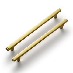 Goo-Ki Brushed Gold Drawer Handles 7-1/2 In (192mm) Hole Centers Straight Bar