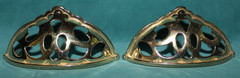 Gold Tone Brass Cup Handle Drawer Cabinet Pulls Set of 2 Decorative Hardware NEW