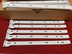 Open Box Set of 5 Blum White Metabox 16”L x 3.5”H Drawer Slide Set #320M4000C15