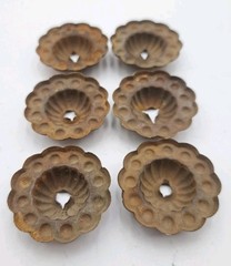 Vintage Knob Backplates Door Drawer Spool Cabinet Hardware Lot of 6