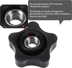 4 Pcs 3/8″-16 Female Thread Knob, Five-Star Thru Knobs, Clamping Nuts Knobs 5…
