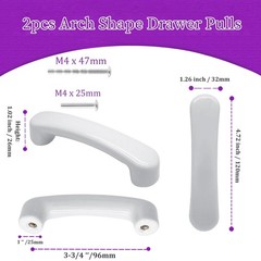 Qjaiune 2pcs Ceramic Arch White Drawer Pulls, Cute 2 Pack, + Shape