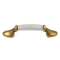 Amerock BP981-R1W Burnished Brass 3″cc Cabinet Handle Pull with White Center