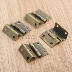 4pcs 25*15*12mm Cabinet Wardrobe Hinge Antique Jewelry Box Hinges Decor Hardware