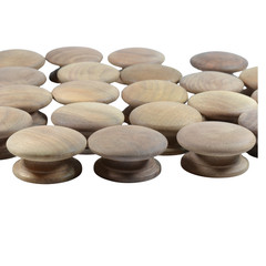 Lot of 23 Unfinished Walnut 2″ Cabinet Knobs/Pulls 1″ Projection