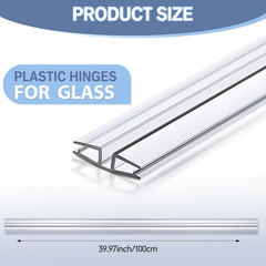 2 Pcs Clear PVC Piano Style Living Hinge 39.37 Inch Each Clear PVC Living Hinge