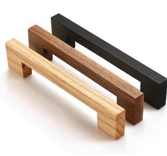 Evionlin Walnut Square 7-1/2in 10pcs Wooden Cabinet pulls Handles w/screws