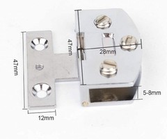 2-piece 90° Glass Cabinet Hinges for 5-7mm (Silver)